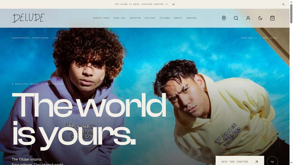 Delude storefront home page